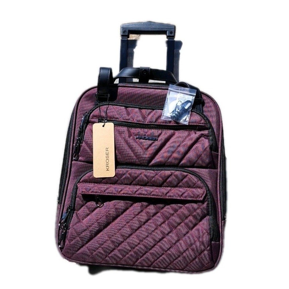 KROSER CarryOn Purple Underseat Multi-functional 16" Underseater Lightweight NWT